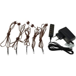 Kit 5 fuochi a led rossi con alimentatore