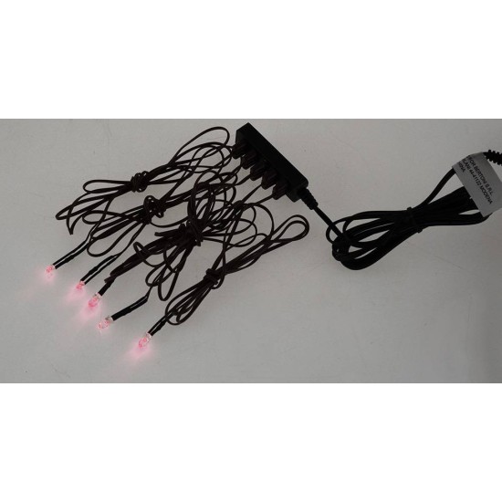 Kit de 5 luces LED rojas con fuente de alimentación