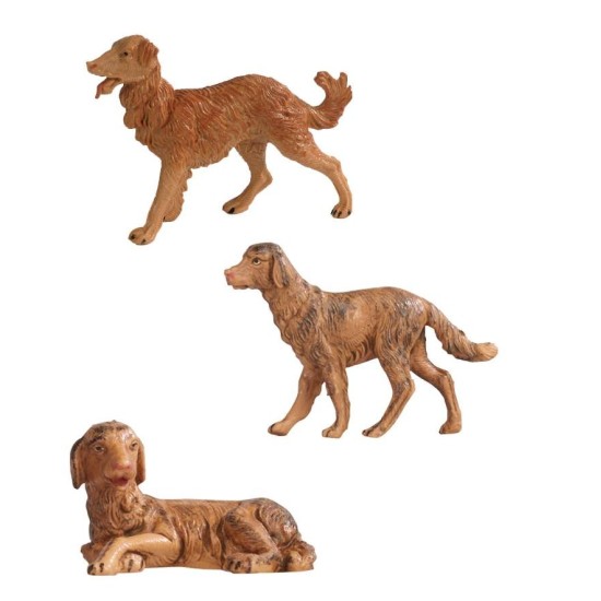 Conjunto de tres perros para belén serie 12 cm Fontanini