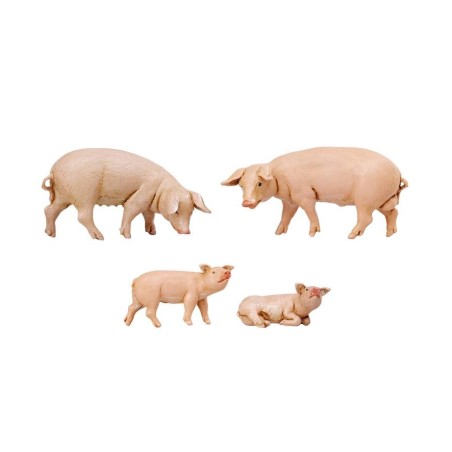 Famiglia maiali set 4 pezzi serie 12 cm Fontanini Mondo Presepi
