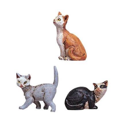 Set tre gatti serie 12 cm Fontanini Mondo Presepi