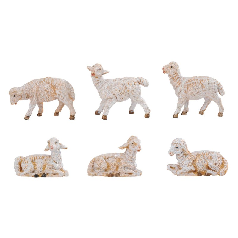Pecore set 6 pezzi Fontanini serie 10 cm Mondo Presepi