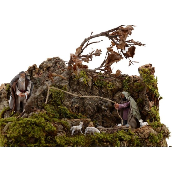 Pair of oriental woodcutters cm 10 in movement cm 40x25x28 h.