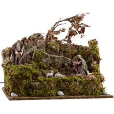 Pair of oriental woodcutters cm 10 in movement cm 40x25x28 h.