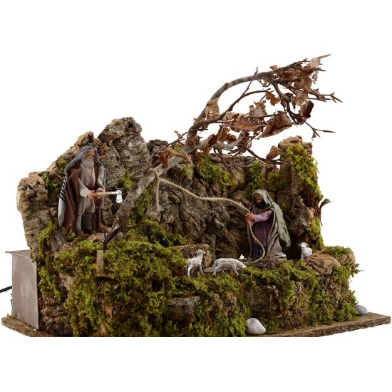 Pair of oriental woodcutters cm 10 in movement cm 40x25x28 h.