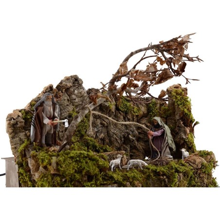 Pair of oriental woodcutters cm 10 in movement cm 40x25x28 h.