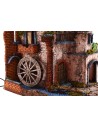 Borgo illuminato con mulino funzionante cm 40x40x65 h. Mondo