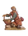 Pastor kneels with basket series 6.5 cm Fontanini