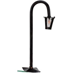 Farola curva de calle h. 17 cm con luz 220v. para belén.