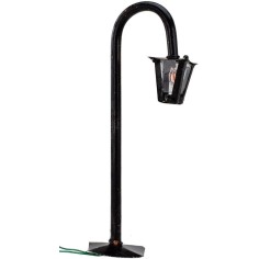 Lampione curvo da strada h. 17 cm con luce 220v. per presepe 2