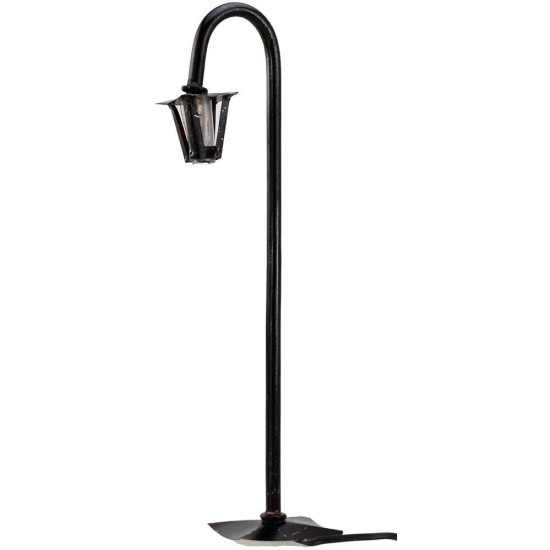 Curved lamppost from road h. 22 cm with light 220v. for presepe