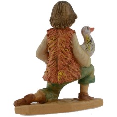 Fanciullo inginocchiato con oca serie lux 10 cm Mondo Presepi 2