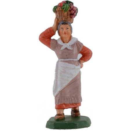 Woman with basket on the head cm 8