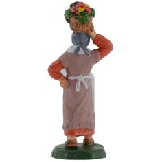 Woman with basket on the head cm 8 2