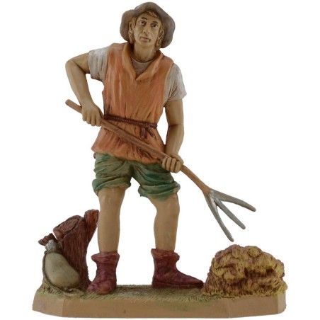 Campesino con horca serie Lux cm 20 Mondo Presepi