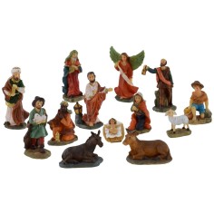 Statuine natività: 13 soggetti serie 5 cm in resina per presepe