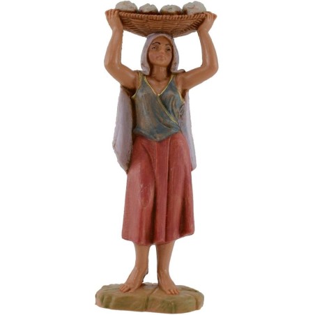 Woman with bread cesta 12 cm Fontanini