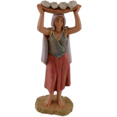 Mujer con cesta de pan 12 cm Fontanini Mundo Pesebres 2