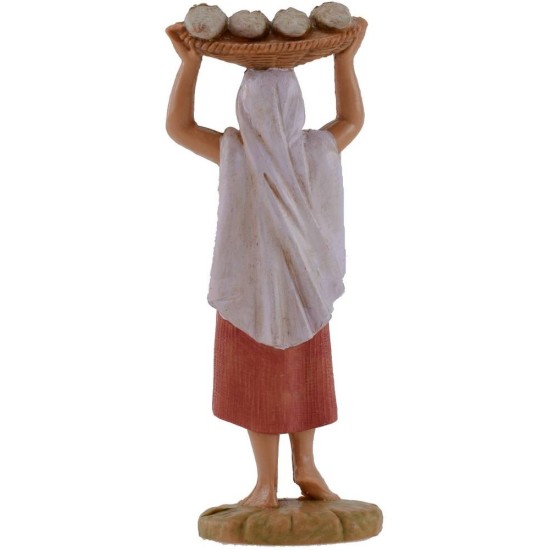 Woman with bread cesta 12 cm Fontanini