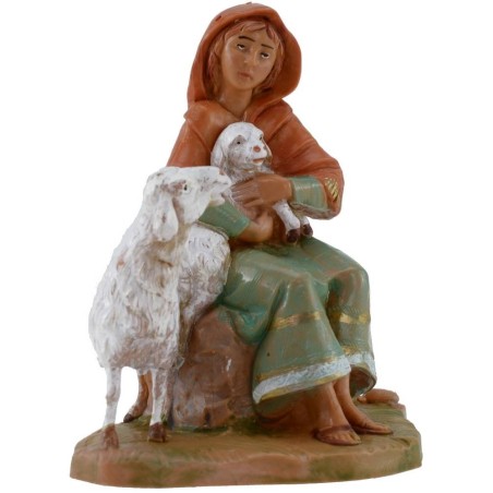 Pastorella seduta serie 12 cm Fontanini Mondo Presepi