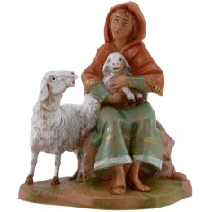 Pastorella seduta serie 12 cm Fontanini Mondo Presepi 2