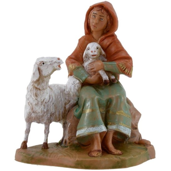Pastorcilla sentada serie 12 cm Fontanini Mundo
