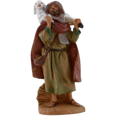 Shepherd with sheep on his shoulders 12 cm Fontanini