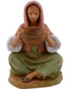 Seated woman with basket 12 cm series Fontanini