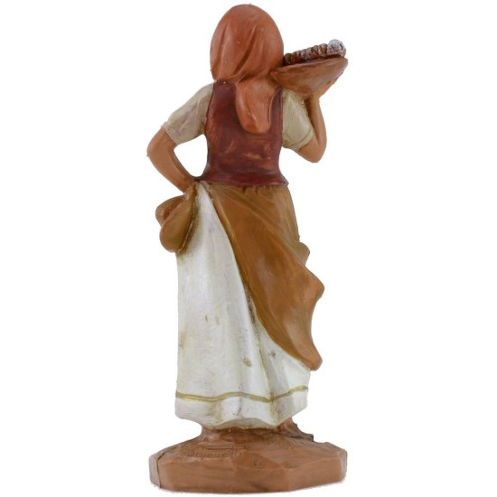 Woman with basket of bread 12 cm Fontanini
