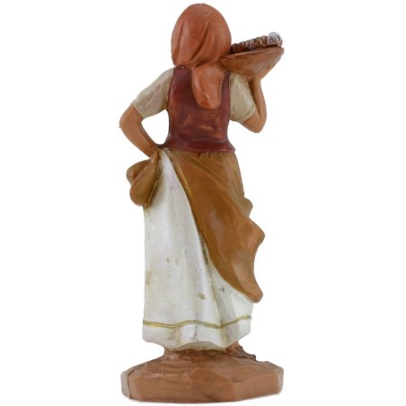 Mujer con cesta de pan 12 cm Fontanini Mundo