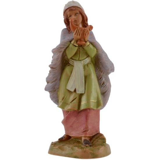 Donna con lampada 12 cm Fontanini Mondo Presepi