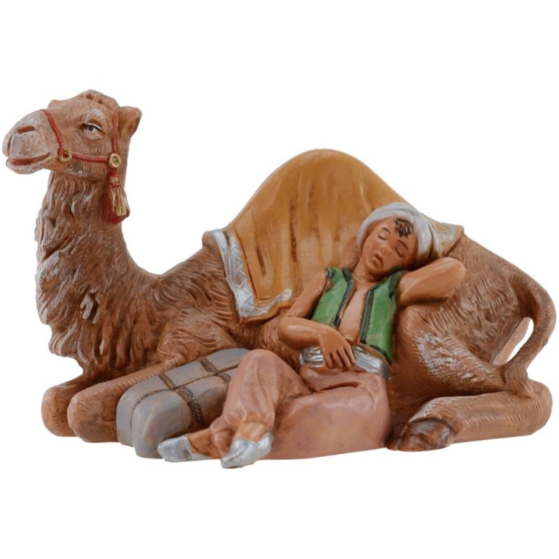 Dromedario con cammelliere dormiente serie 12 cm Fontanini
