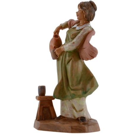 Mujer con ánfora y vaso 12 cm Fontanini