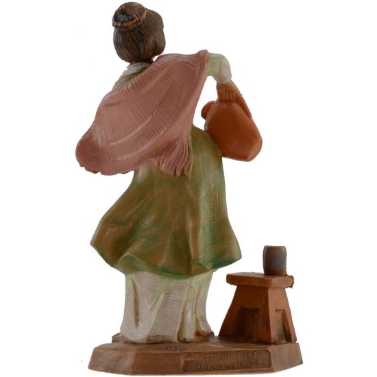 Woman with amphora and glass 12 cm Fontanini