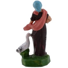 Donna con oca 4 cm in pvc Mondo Presepi 2