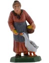 Old woman with goose 6 cm in pvc