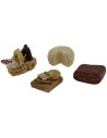 4-piece set of assorted cold cuts and cheeses