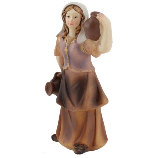 Donna con anfore in resina 8 cm Mondo Presepi