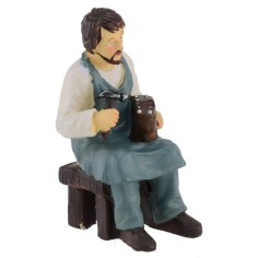 Calzolaio seduto in resina serie 8 cm Mondo Presepi 2