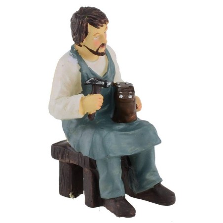 Zapatero sentado en resina serie 8 cm
