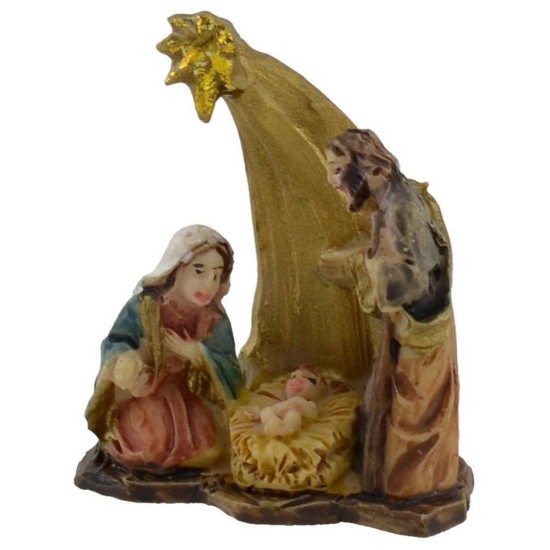 Natividad con estrella Cometa 3 cm en resina Mundo