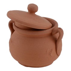 Pentola in terracotta con coperchio ø 3 cm Mondo Presepi 2