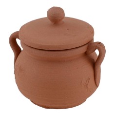 Pentola in terracotta con coperchio ø 3 cm Mondo Presepi