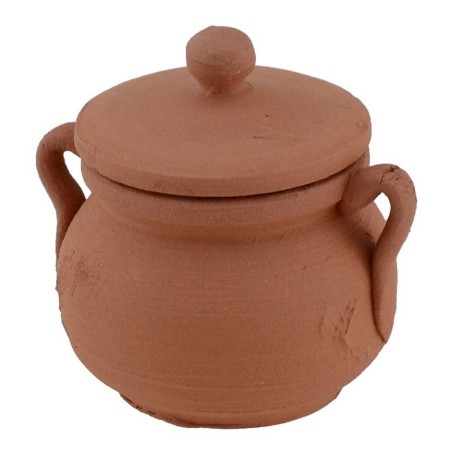 Pentola in terracotta con coperchio ø 3 cm Mondo Presepi
