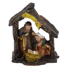 Natività con capanna 3,5 cm in resina Mondo Presepi 2
