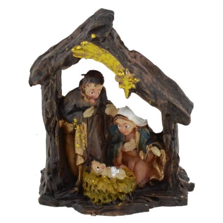 Natività con capanna 3,5 cm in resina Mondo Presepi