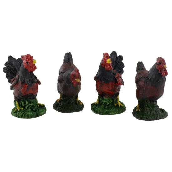 Set of 4 resin hens 2.5-3 cm