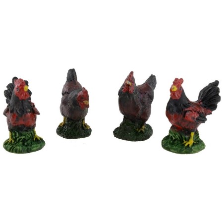 Set 4 galline in resina 4-5 cm