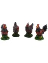 Set 4 galline in resina 4-5 cm