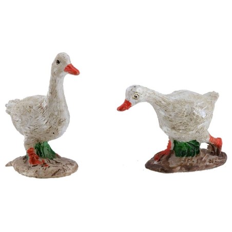 Conjunto de 4 gansos de resina de 4-5 cm Mundo Pesebre